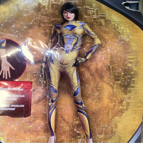 New Adult Womens Saban's YELLOW POWER RANGER Halloween Costume Medium 8/10 - Picture 5 of 5